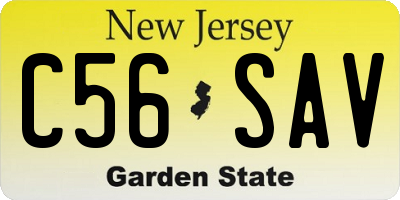 NJ license plate C56SAV