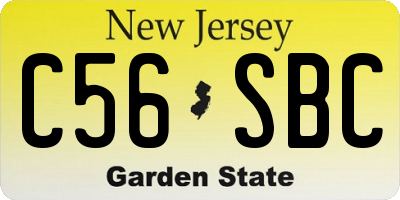NJ license plate C56SBC