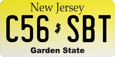 NJ license plate C56SBT