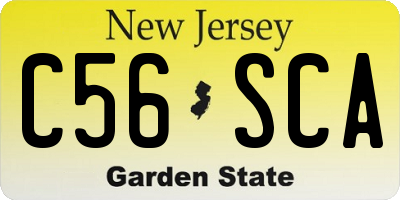 NJ license plate C56SCA