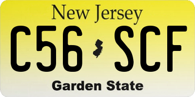 NJ license plate C56SCF