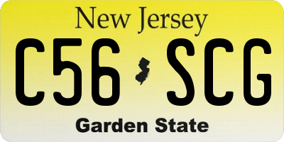 NJ license plate C56SCG