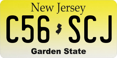 NJ license plate C56SCJ