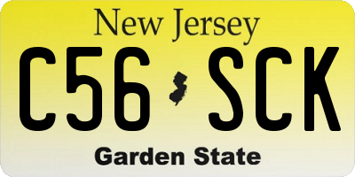NJ license plate C56SCK