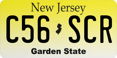 NJ license plate C56SCR