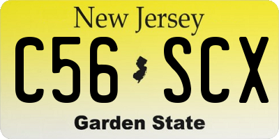NJ license plate C56SCX