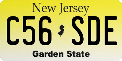 NJ license plate C56SDE