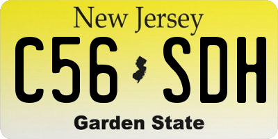 NJ license plate C56SDH