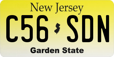 NJ license plate C56SDN