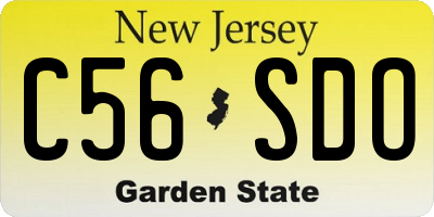 NJ license plate C56SDO