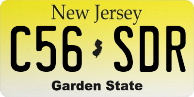 NJ license plate C56SDR
