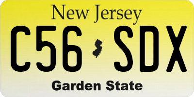 NJ license plate C56SDX