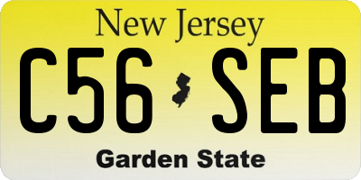 NJ license plate C56SEB
