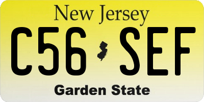 NJ license plate C56SEF