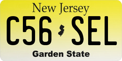 NJ license plate C56SEL
