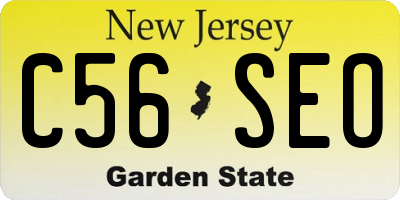 NJ license plate C56SEO