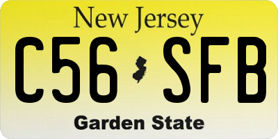 NJ license plate C56SFB