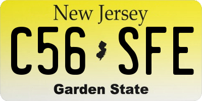 NJ license plate C56SFE