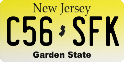 NJ license plate C56SFK
