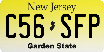 NJ license plate C56SFP