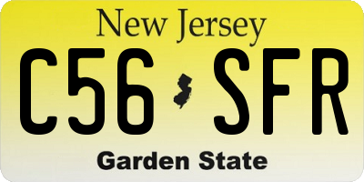 NJ license plate C56SFR