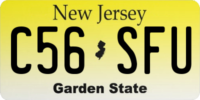 NJ license plate C56SFU