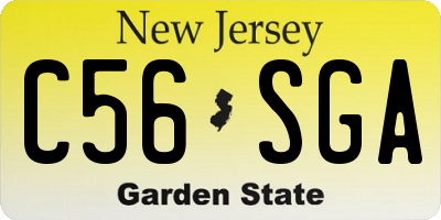 NJ license plate C56SGA