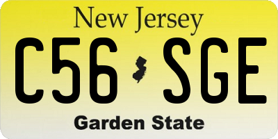 NJ license plate C56SGE