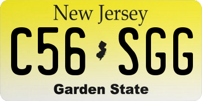 NJ license plate C56SGG