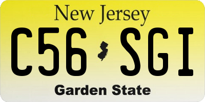 NJ license plate C56SGI