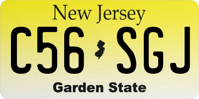 NJ license plate C56SGJ