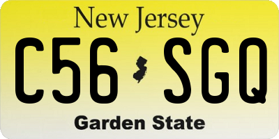 NJ license plate C56SGQ