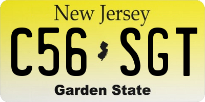 NJ license plate C56SGT