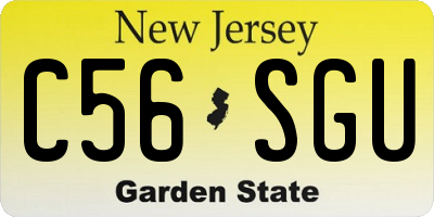 NJ license plate C56SGU