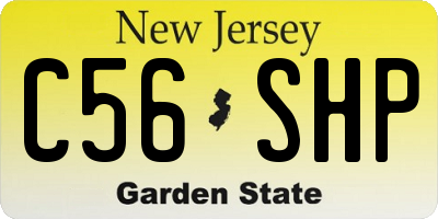 NJ license plate C56SHP