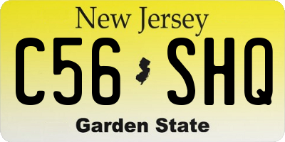 NJ license plate C56SHQ