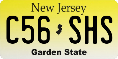 NJ license plate C56SHS