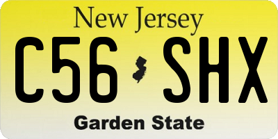 NJ license plate C56SHX