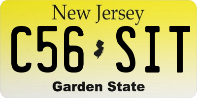 NJ license plate C56SIT
