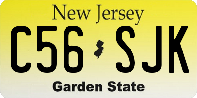 NJ license plate C56SJK