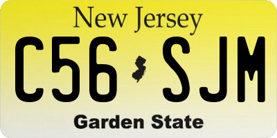 NJ license plate C56SJM