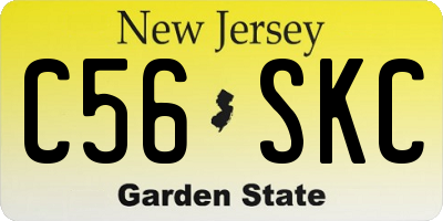 NJ license plate C56SKC