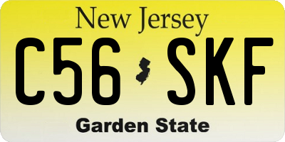 NJ license plate C56SKF