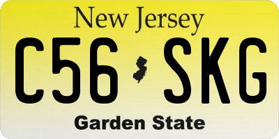 NJ license plate C56SKG