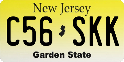 NJ license plate C56SKK