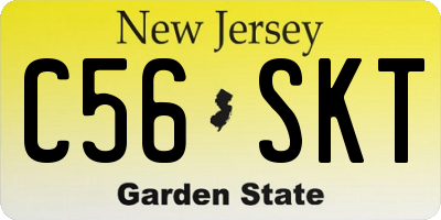 NJ license plate C56SKT