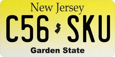 NJ license plate C56SKU