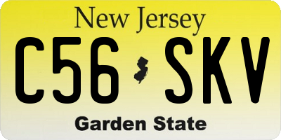 NJ license plate C56SKV