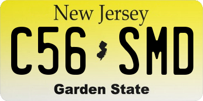 NJ license plate C56SMD
