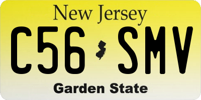 NJ license plate C56SMV